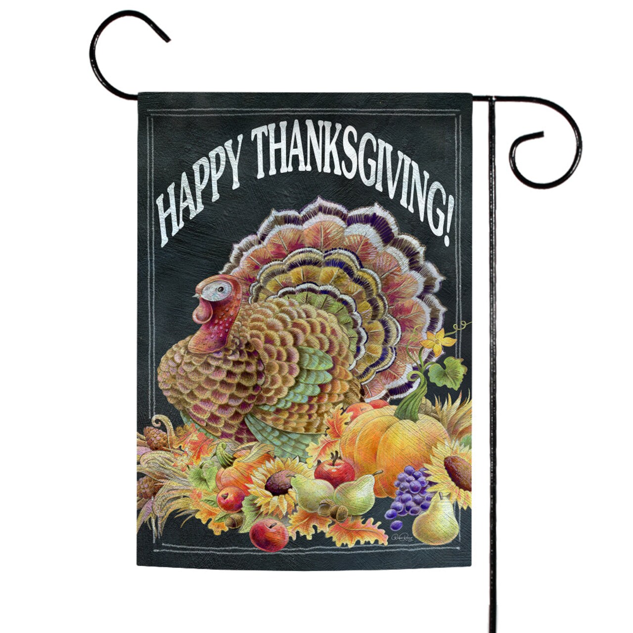 Happy Thanksgiving Chalkboard Decorative Thanksgiving Flag